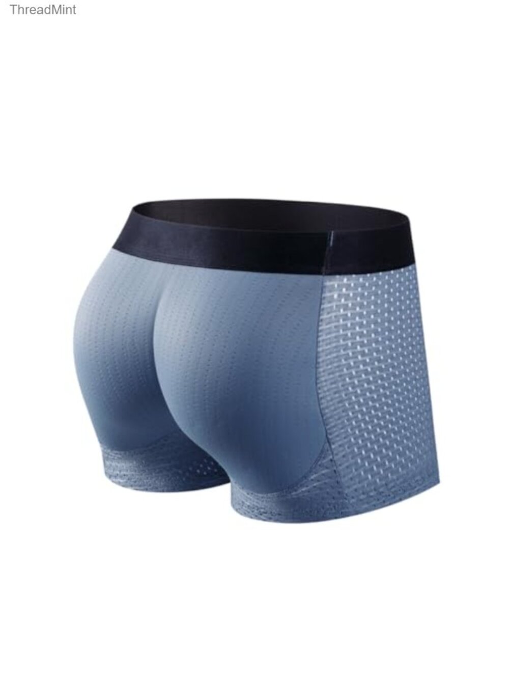Men's Padded Boxer Briefs Butt Enhancing Shapewear Low Rise Nylon Spandex